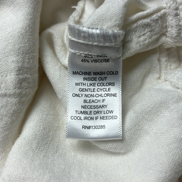 Per Se Ivory Linen & Viscose Pull On Jogger Pants, Sz L - Picture 5 of 9